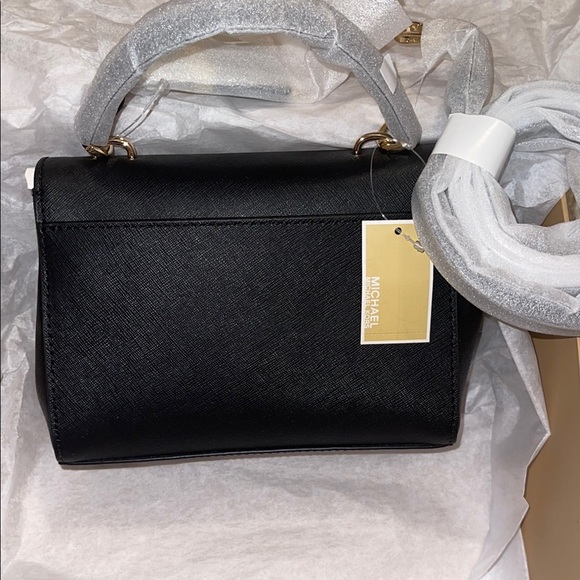 Michael Kors Black Crossbody Bag with Gold Hardware and Flap Closure - Picture 3 of 3